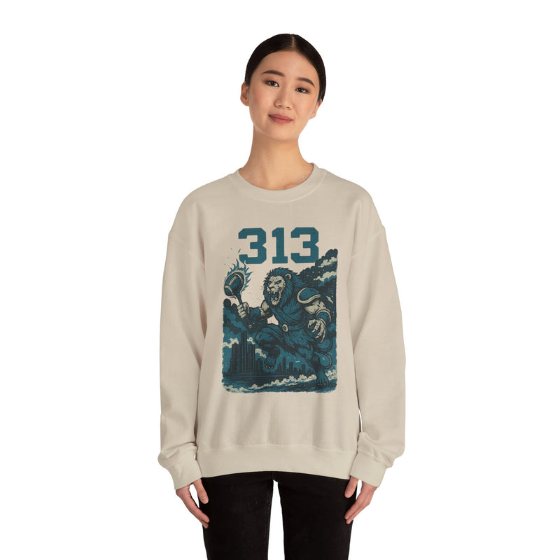 The Roarline King | Detroit Area Code Football Sweatshirt