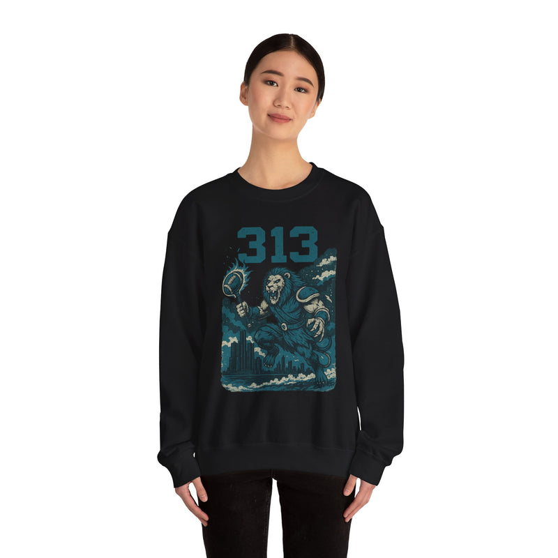 The Roarline King | Detroit Area Code Football Sweatshirt