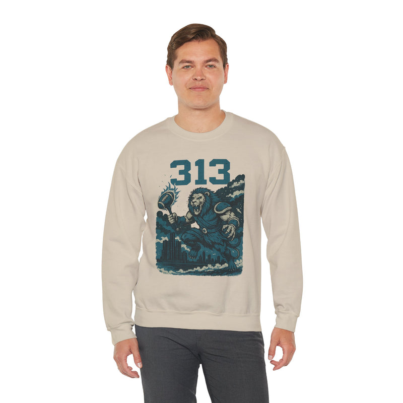 The Roarline King | Detroit Area Code Football Sweatshirt