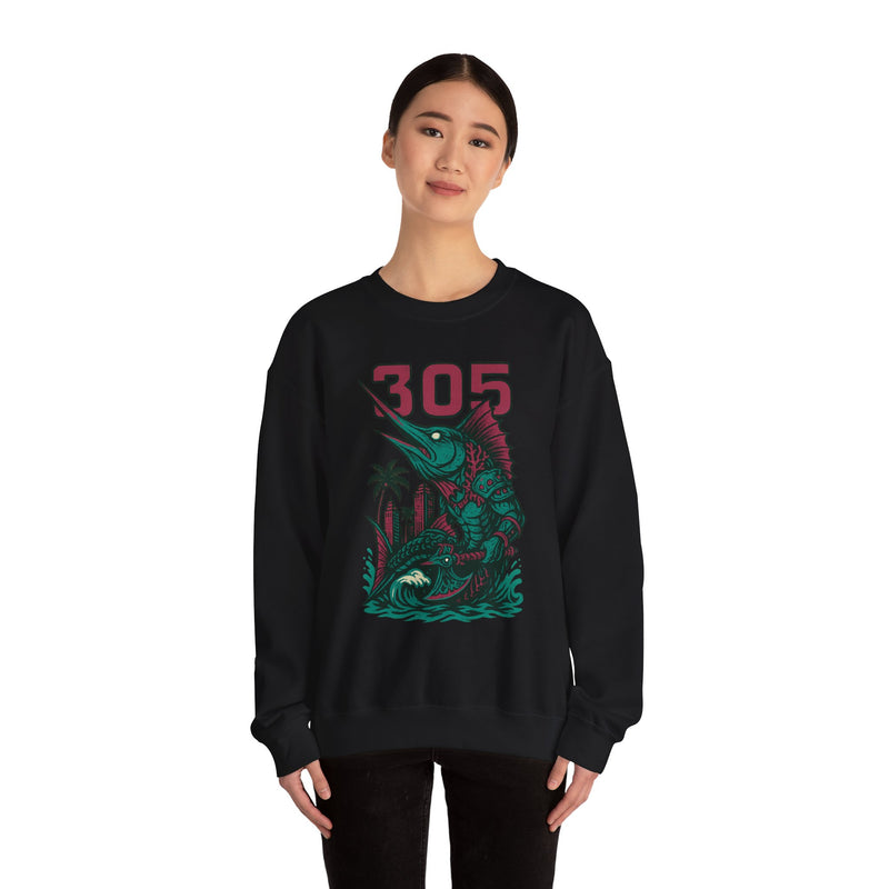 The Deepwake Sovereign | Miami Area Code Baseball Sweatshirt