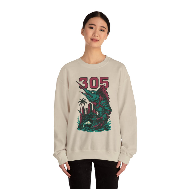 The Deepwake Sovereign | Miami Area Code Baseball Sweatshirt
