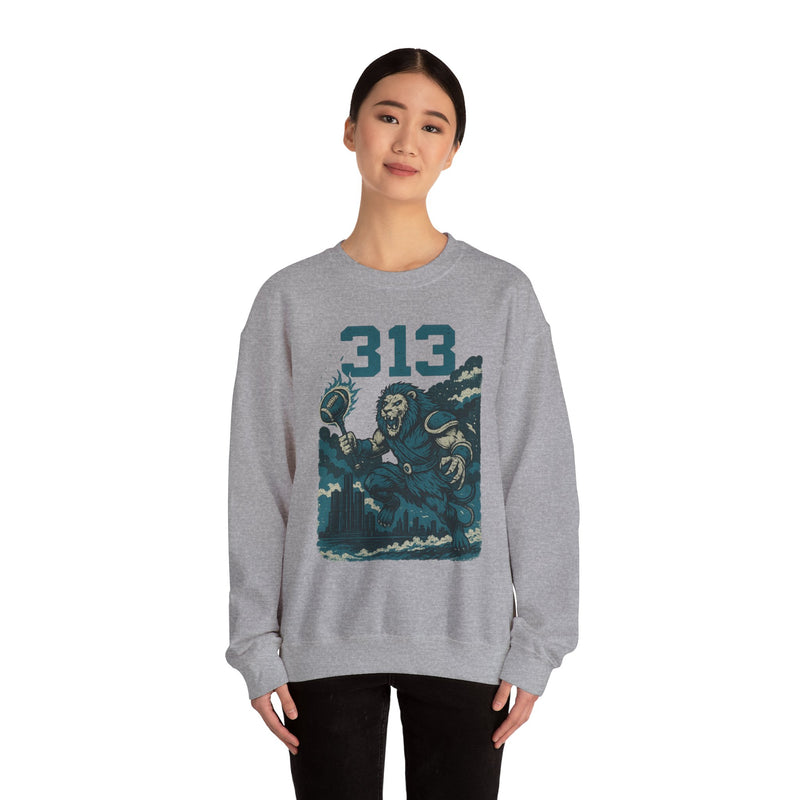 The Roarline King | Detroit Area Code Football Sweatshirt