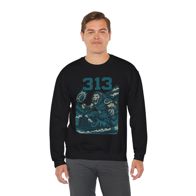 The Roarline King | Detroit Area Code Football Sweatshirt